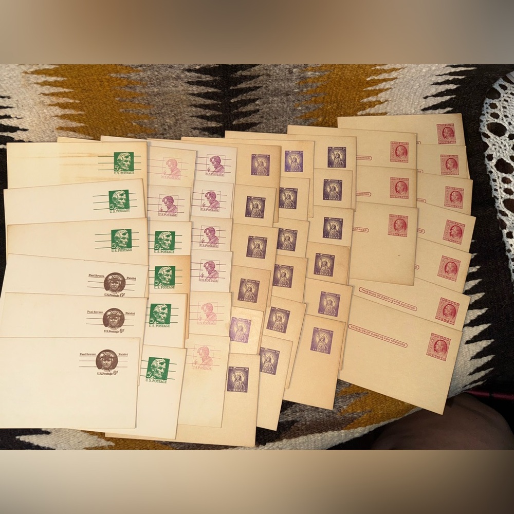 Vintage Stamped Blank Postcards 2¢, 3¢, 4¢, 5¢, 6¢